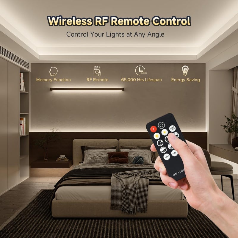 BTF-LIGHTING COB LED Strip Light 24V 16.4FT, 3000K Warm White Dimmable High Density Flexible Tape Light with Remote & Power Adapter, Ultra Bright CRI90+ for Bedroom Kitchen Home Indoor Lighting - Image 2